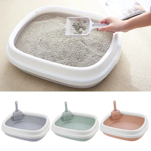 Toaletă pentru pisici 1 set - cutie de nisip de antrenament pentru pisici și câini cu lopată, tavă igienică, vas de reținere, toaletă pentru câini