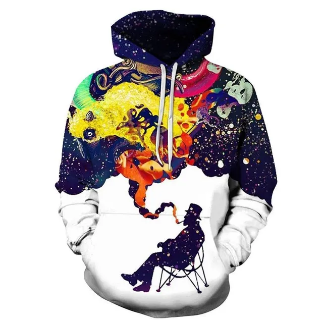Trendy unisex hoodie with print and hood
