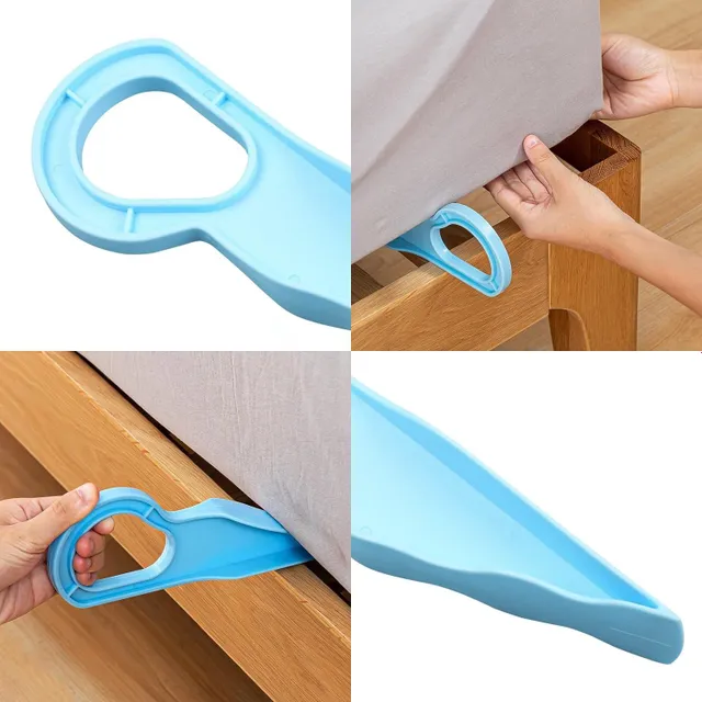 Šikovný pomocník pro ulehčení povlékání matrací a stelení postele - modrá barva