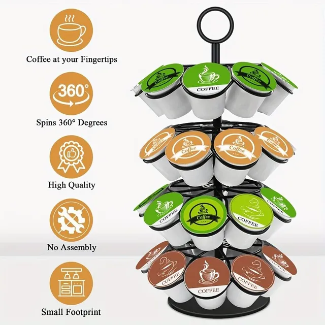 Stand On 1pcs Pod, Holder On Coffee Capsules Swimming O 360 Degrees, Multilayer Organizer On Saving Coffee Capsules, For Capacity 36, Do Kitchen, Bar A Restaurant, Kitchen Organizers and Storage, Kitchen Accessories Coffee Bars