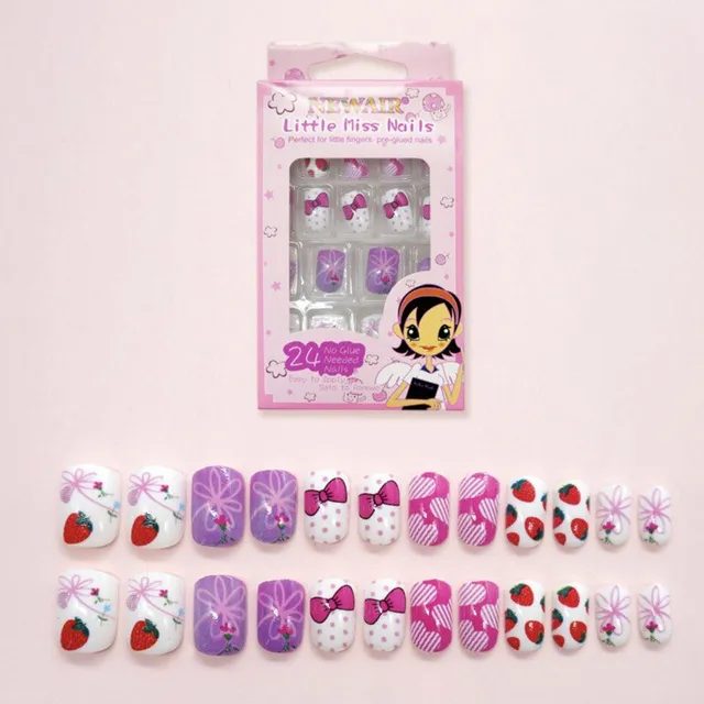 Modern short artificial nails for children