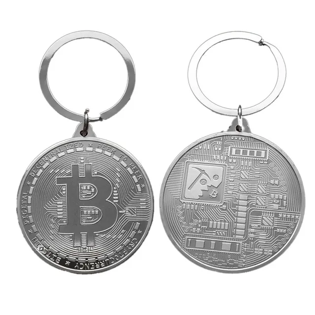 Originálny prívesok na kľúče s mincou Bitcoin