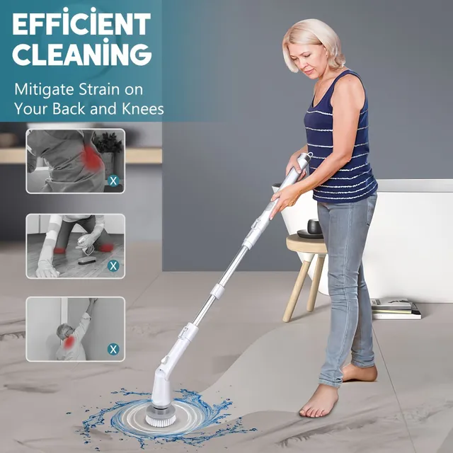 Electric rotary cleaning brush with set of attachment