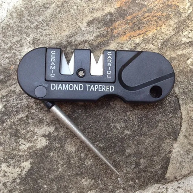 Practical pocket sharpener with key clamp