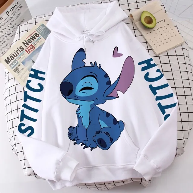Modna bluza w różnych kolorach z nadrukiem popularnej postaci Disneya Stitch Jullius