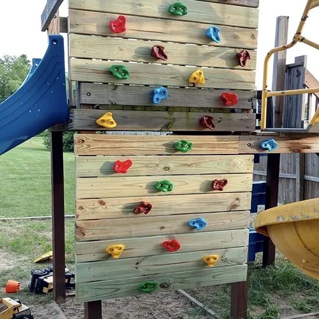 Prises d'escalade pour enfants et adultes - Grandes prises d'escalade pour structures de jeux, balançoires et murs d'escalade intérieurs/extérieurs avec matériel de montage de 2 pouces