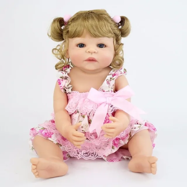 Doll with curly hair 55 cm