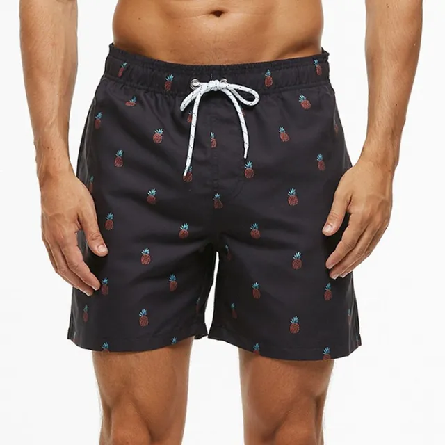 Men's quick-drying swim shorts with mesh lining and print