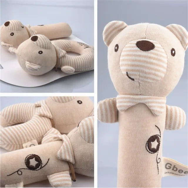 Cute plush rattle for newborns - 2 pcs