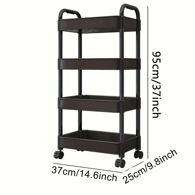 4-story multifunctional storage trolley for kitchen, bathroom, office and bedroom - snacks and storage space