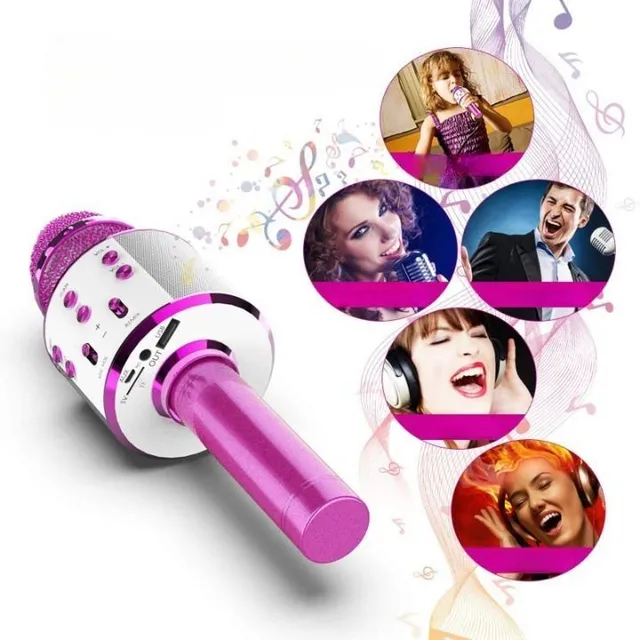 Wireless bluetooth karaoke microphone with recording function