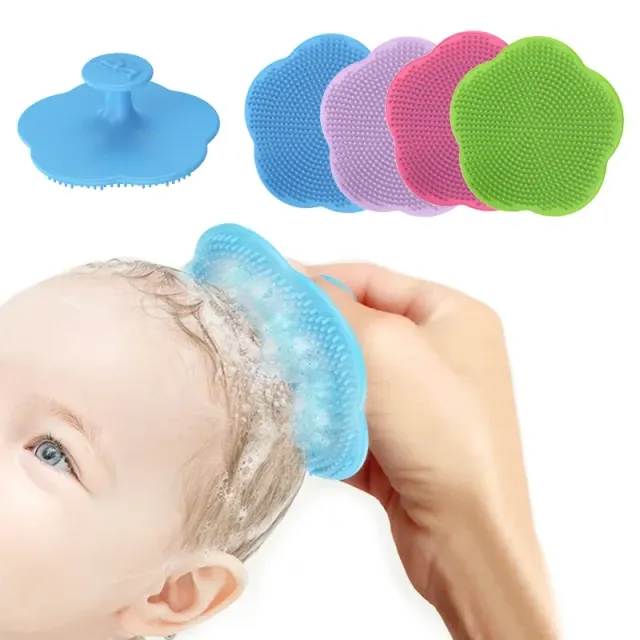 Set de 2 accesorii pentru îngrijirea copiilor - Pieptene moale pentru păr și masator pentru cap