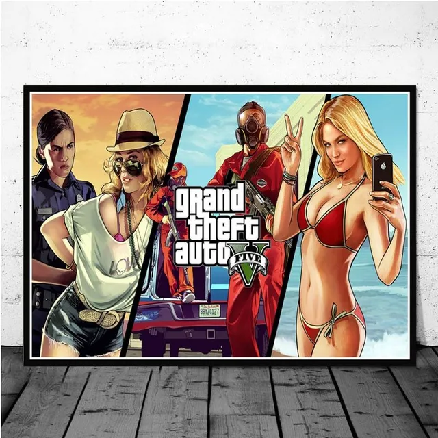 Wall poster with characters from Grand Theft Auto 14 21cmX30cmA4