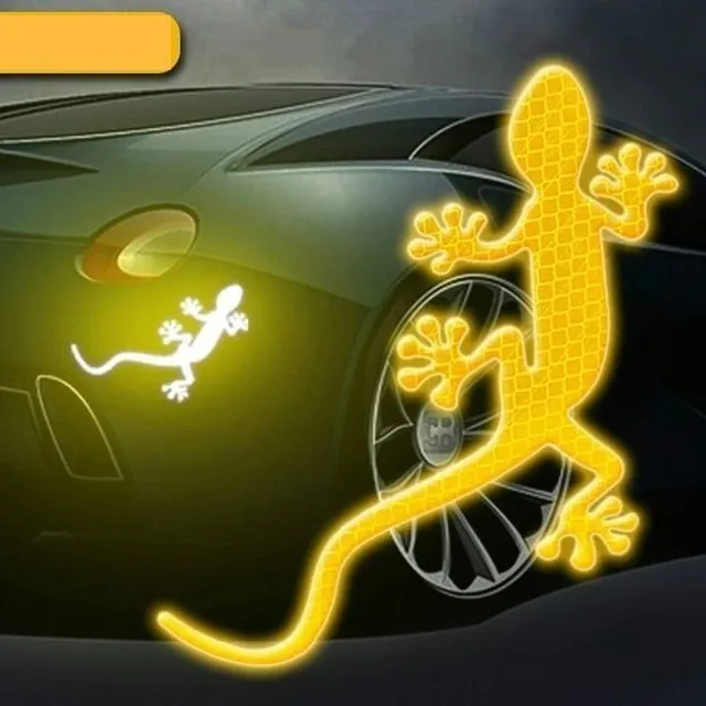 Reflective safety sticker for car - lizard