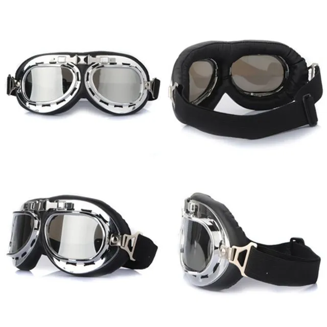 Motorcycle goggles chrome look