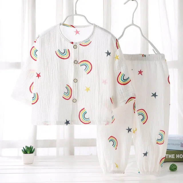 Children's classic cute pajamas with button top - more variants