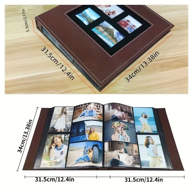 1pcs 15,24cm photo album, 600 pockets, extra large capacity Family wedding photo album holds 600 horizontal and vertical photographs