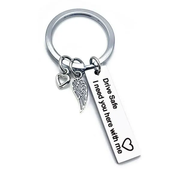 Original keyring Drive-safe-love-wing