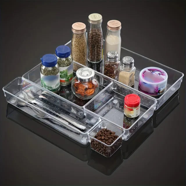 Storage organizers for drawers - bathroom, kitchen: Transparent boxes for cosmetics, jewelry, utensils and accessories