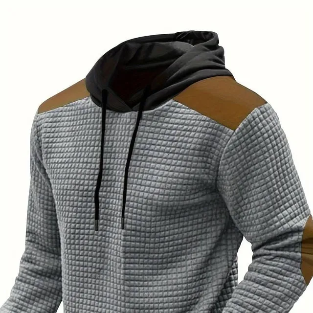 Sweat à capuche en waffle pour homme avec graphique - streetwear pour l'hiver et l'automne