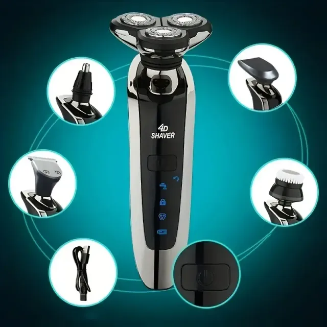 Waterproof battery razor 4D - perfect shaving without irritation for men