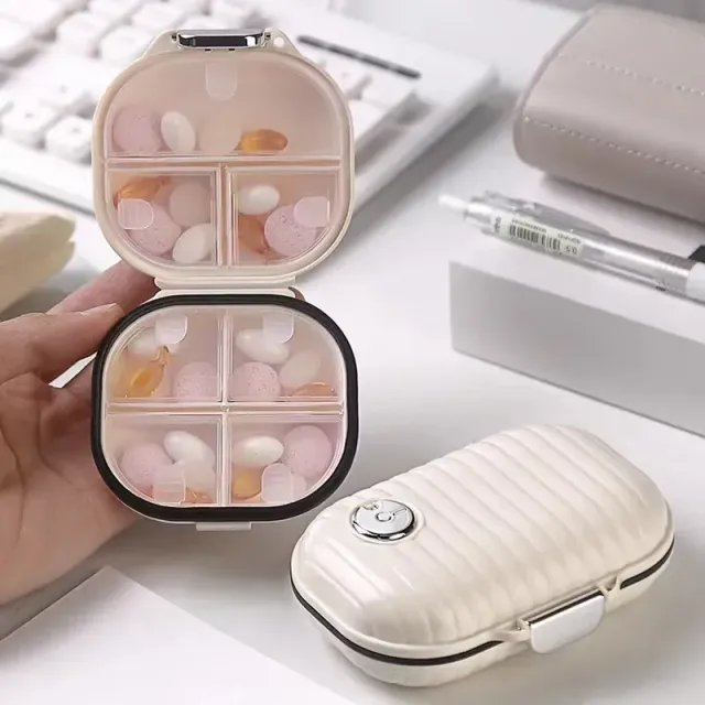 Travel Pill Box with Compartments for Medicines, Lightweight Pill Box for Medicines, Pill Organizer