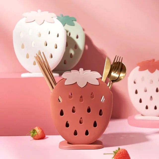 Strawberry-shaped cutlery stand