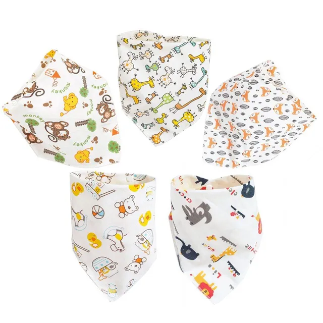 Soft cotton baby bib 5 pcs