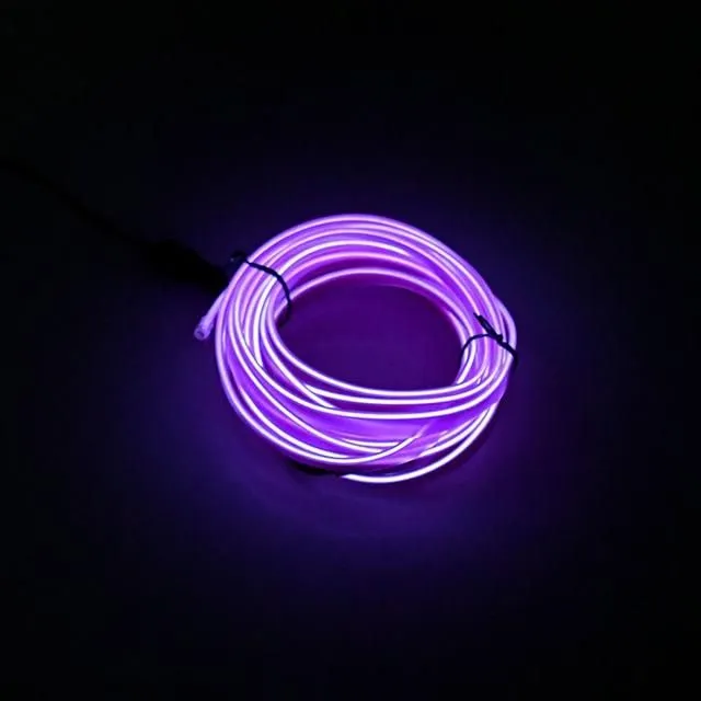 LED USB światła samochodowe purple