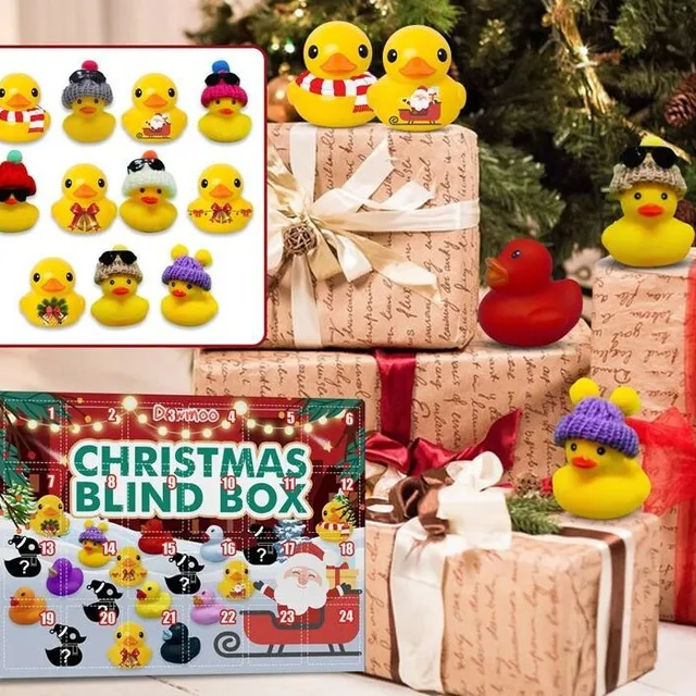 Vianočný adventný kalendár s hračkami do kúpeľa