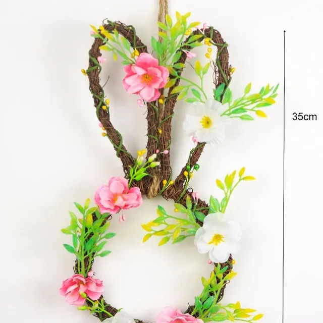 Easter wreath in the shape of a bunny