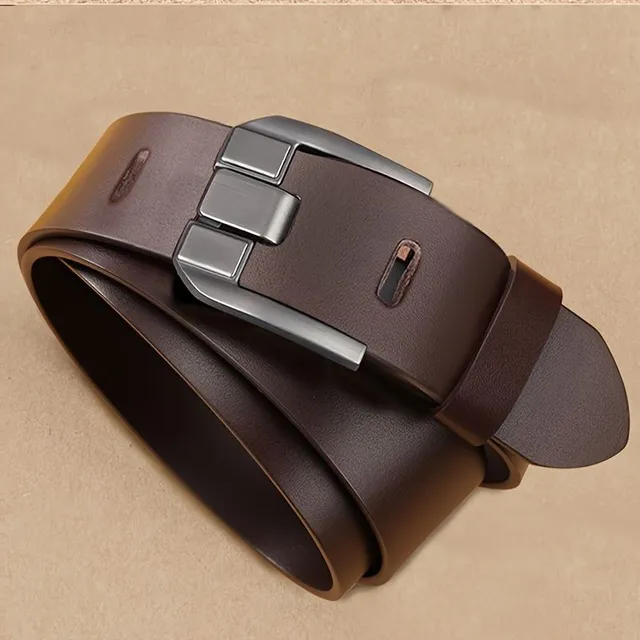 Belt made of genuine beef leather with needle and retro casual design for men