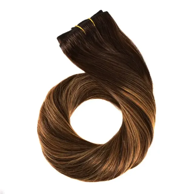 Extensions de cheveux naturels à clip pour femmes et filles - lisses, Remy, pour un usage quotidien