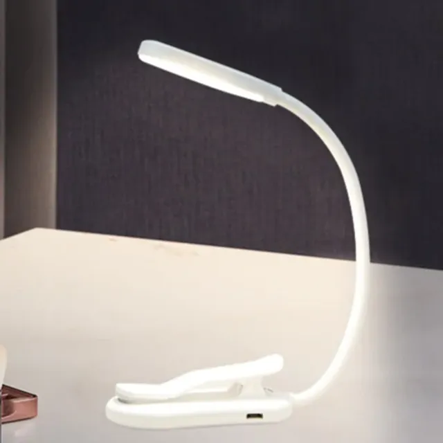 Rechargeable LED reading lamp with 3 levels of hot and cold light and clip