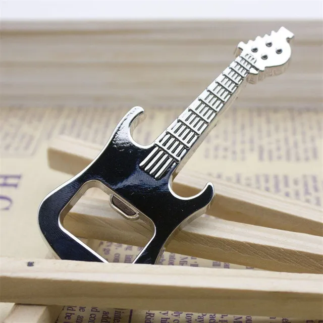Stainless steel bottle opener in the shape of an electric guitar Aubrey