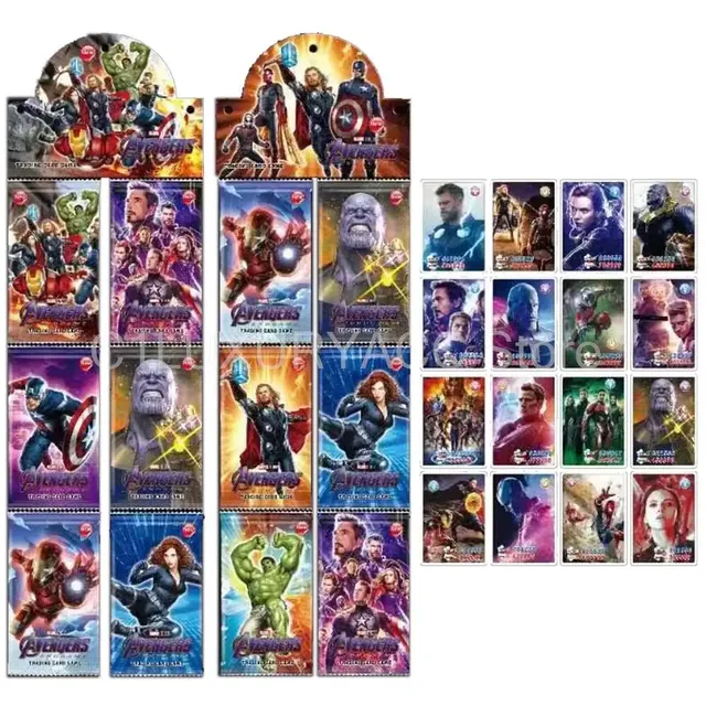 Sběratelské kartičky hrdinů komiksového světa Avengers - různé druhy