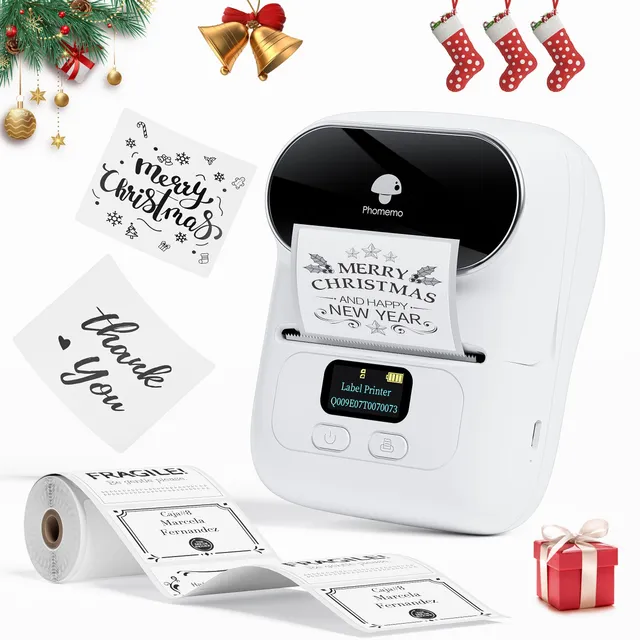 Phomemo M110: Mini Thermo Label Printer for Address, Products, Small Businesses and Stickers