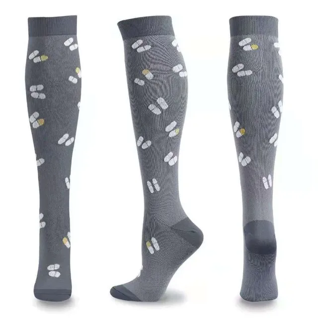 Compression high socks with various motifs