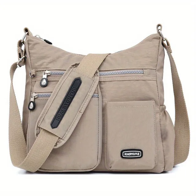 Women's bag Messenger made of durable nylon with multizip cross strap on the shoulder, ideal for work