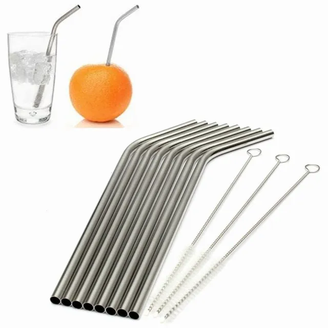 Reusable stainless steel drink straws