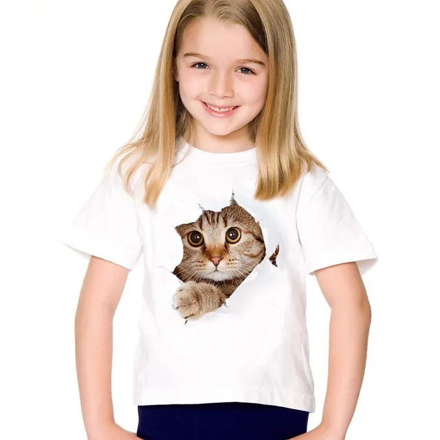 Girls 3D T-shirt with cat - 7 variants