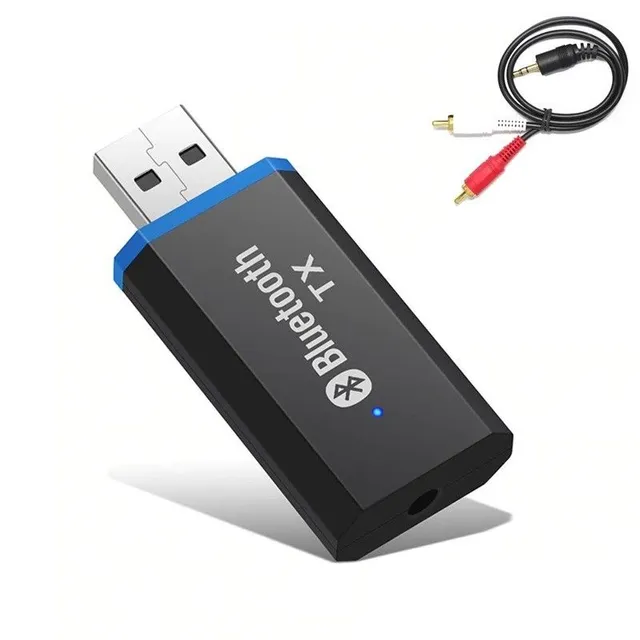 Wireless USB bluetooth 5.0 transmitter with RCA cable