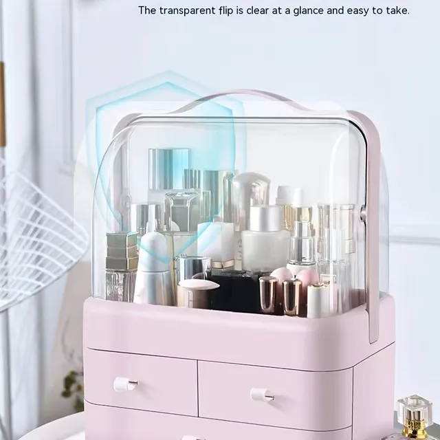 Spectacular cosmetic organizer with large capacity, storage boxes and drawers