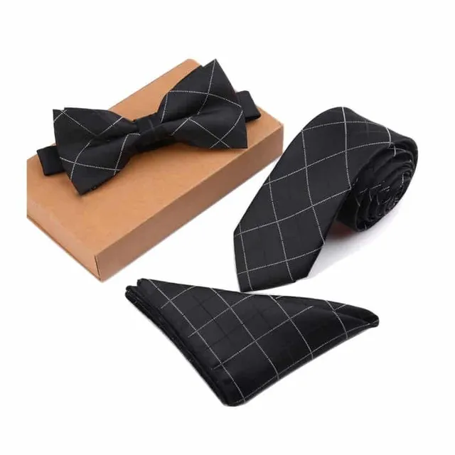 Set elegant pentru bărbați Gusleson | Cravată, Papion, Batist