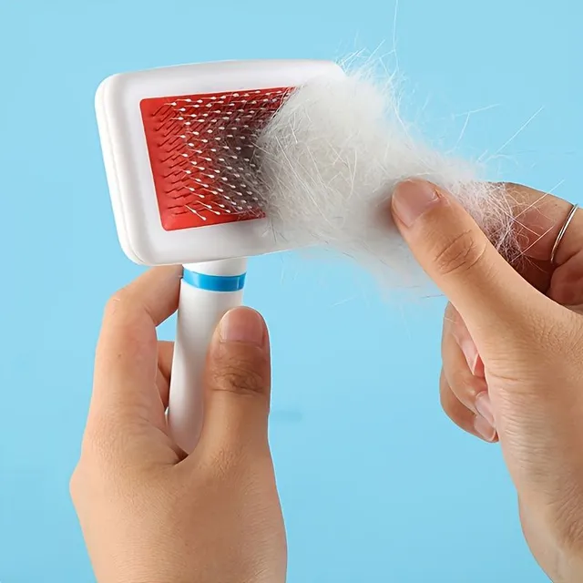 Effective hair remover - brush for dogs and cats (Catched hair and cleaning)