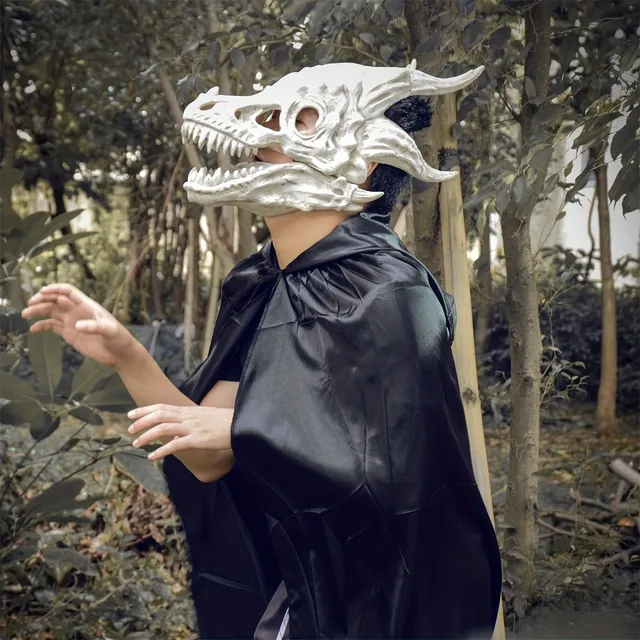 Maska Halloween z poruszającym się smoczym podbródkiem - suplement kostium