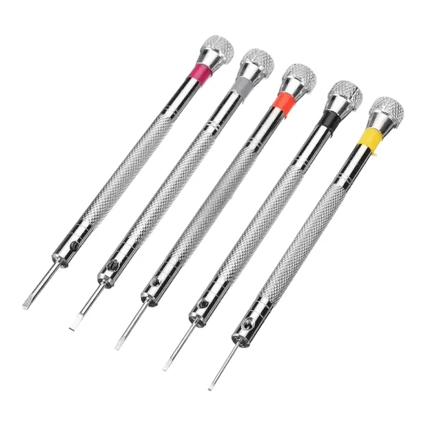 Set de tournevis pour réparation de montres 5 pcs 0,8 - 1,6 mm Outils de précision Professionnel pour réparation de montres