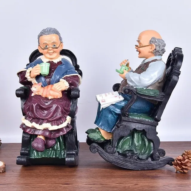 Unique ceramic figures of seniors - original gift