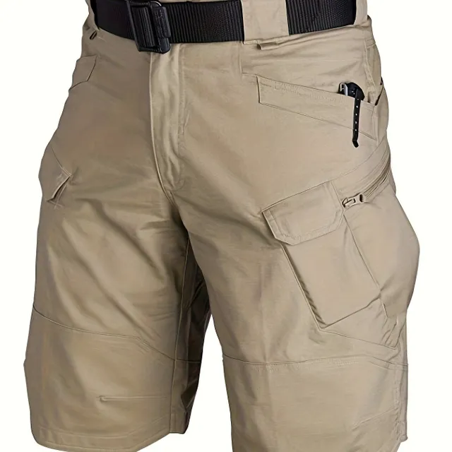 Male multifunctional tactical shorts - waterproof outdoor cargo shorts with pockets, ideal for hiking and trekking