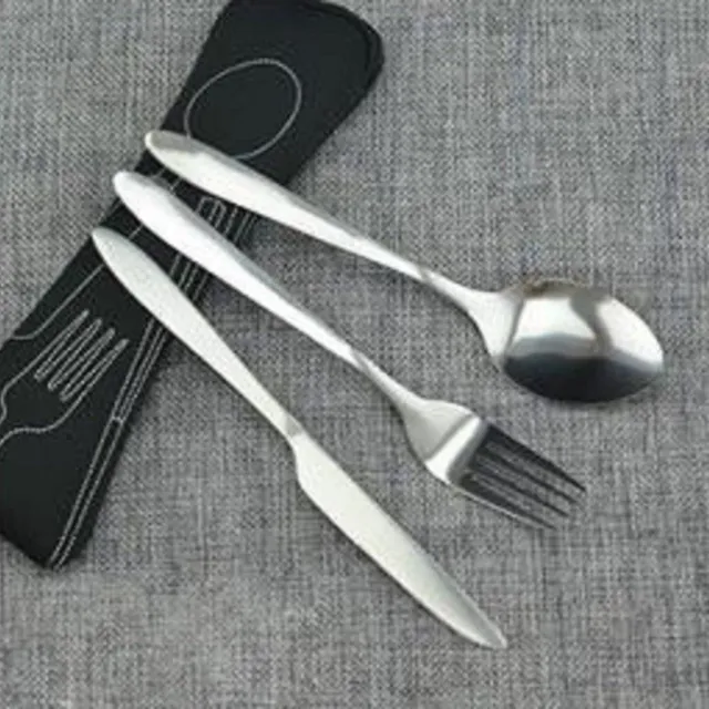 Set of stainless steel cutlery - 3 pcs + case